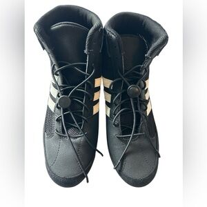 Adidas Black and White High-Top Sneakers